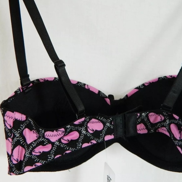 NWT Hot Topic Heart Print Bra Panty Set 34B Small - Picture 3 of 6